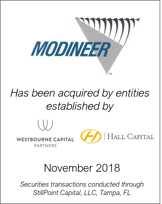 November 2018: Origin Merchant Partners Acts as Exclusive Advisor to Modineer on its Sale to Westbourne Capital Partners and Hall Capital