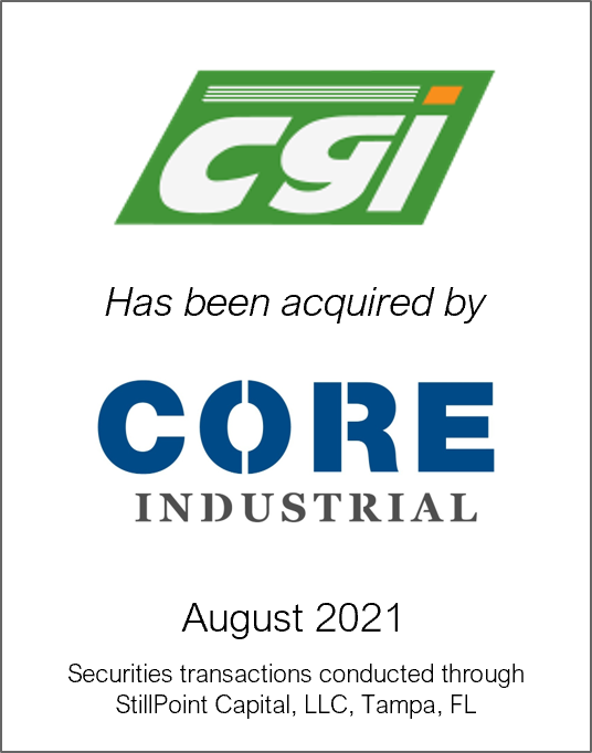 August 2021: Origin Merchant Partners Acts as Exclusive Financial Advisor to CGI Automated Manufacturing on its sale to CORE Industrial Partners