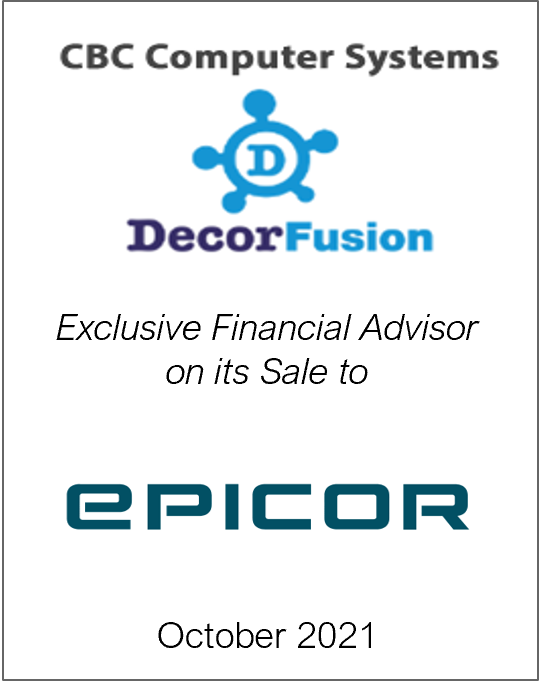 October 2021: Origin Merchant Partners Acts as Exclusive Financial Advisor to Decor Fusion on its sale to Epicor